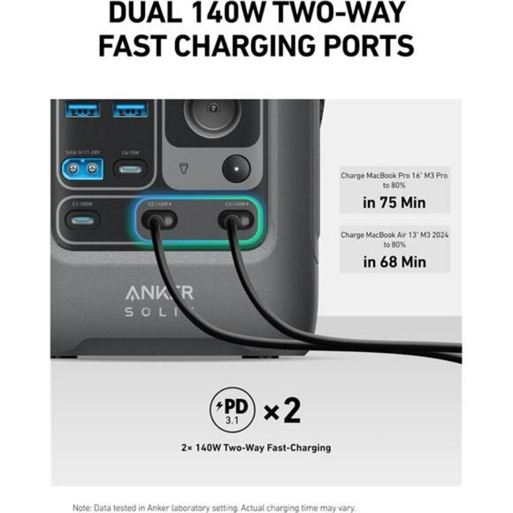 Portable Power Station 288Wh Solar Generator USB C Backup Battery Pack - Picture 5 of 7